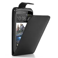 Cover Flip Verticale in Ecopelle per HTC Desire 500 506E (Nero)
