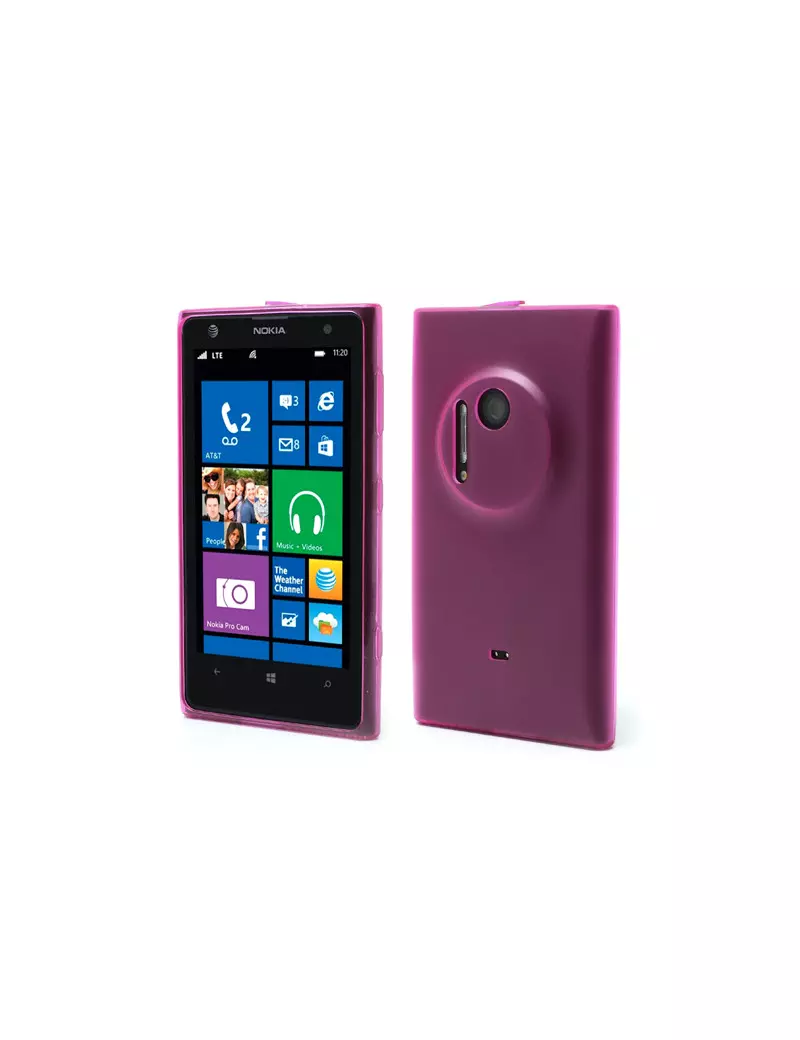 Cover in TPU Silicone Antiscivolo Plug Nokia Lumia 1020 Rosa