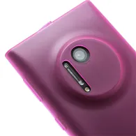 Cover in TPU Silicone Antiscivolo con Plug per Nokia Lumia 1020 (Rosa)