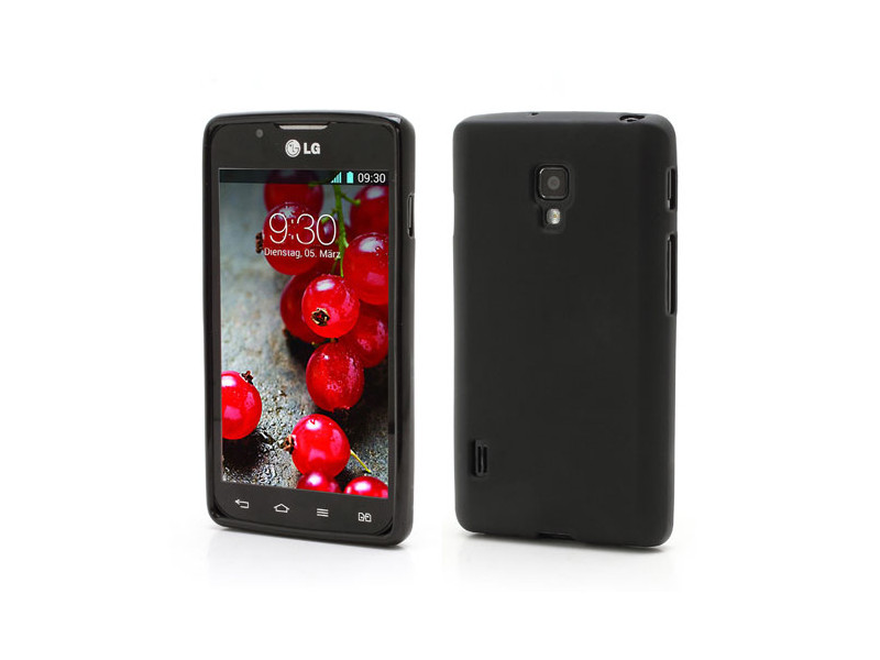 Cover in Silicone Anti Scivolo per LG Optimus L7 II P710 Nero