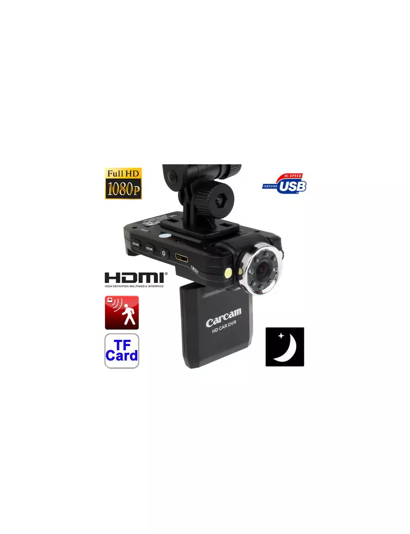 Telecamera per Auto DVR Car Cam Video Full HD 1080P 2" Night Vision Anti-Shake