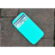 Cover Copribatteria Flip a Portafoglio S-View per Samsung Galaxy S4 i9500 (Azzurro)
