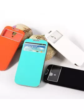 Cover Copribatteria Flip a Portafoglio S-View per Samsung Galaxy S4 i9500 Azzurro 6953156218444