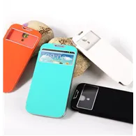 Cover Copribatteria Flip a Portafoglio S-View per Samsung Galaxy S4 i9500 (Azzurro)