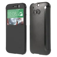 Cover Flip a Portafoglio S-View per HTC One M8 (Nero)