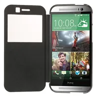 Cover Flip a Portafoglio S-View per HTC One M8 (Nero)