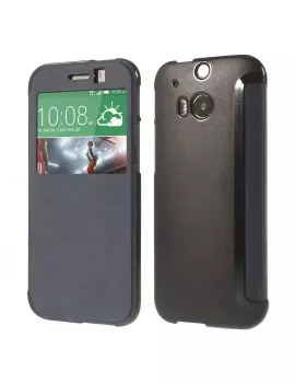 Cover Flip a Portafoglio S-View HTC One M8 Blu 4054048213737