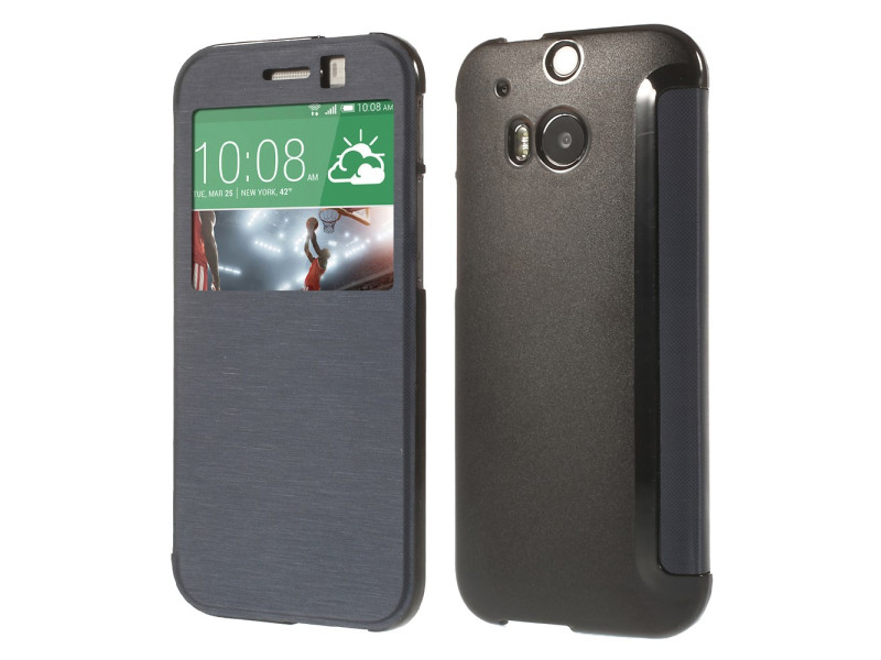 Cover Flip a Portafoglio S-View HTC One M8 Blu 4054048213737