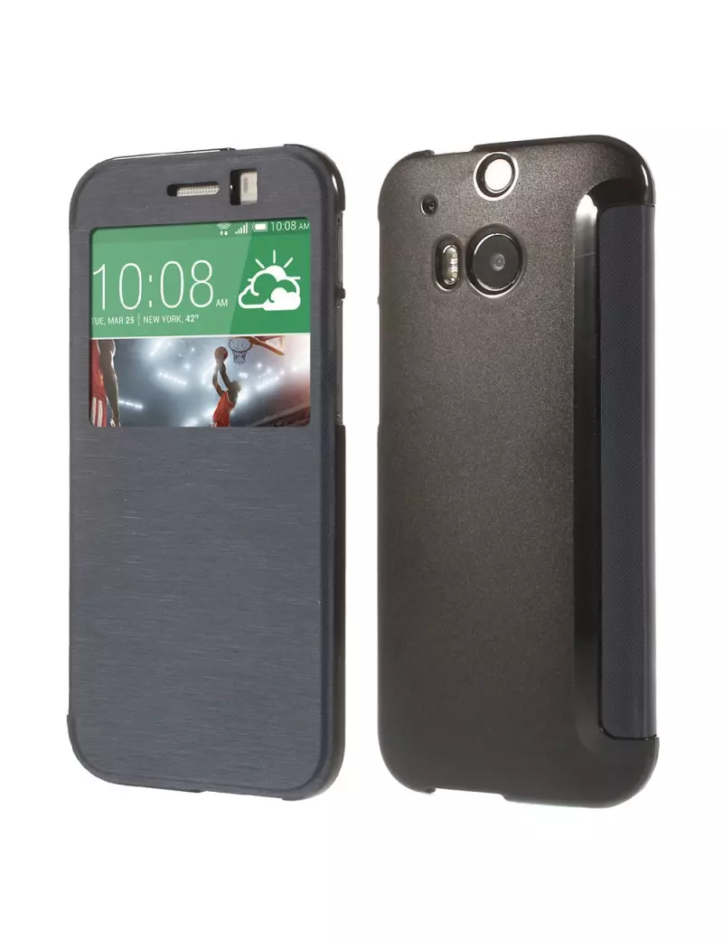 Cover Flip a Portafoglio S-View HTC One M8 Blu 4054048213737