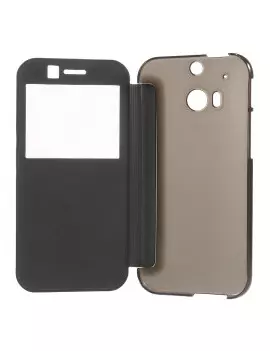 Cover Flip a Portafoglio S-View HTC One M8 Blu 4054048213737