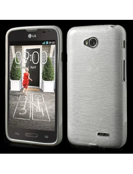 Cover in TPU Effetto Spazzolato per LG L70 Bianco Trasparente 5712579216465