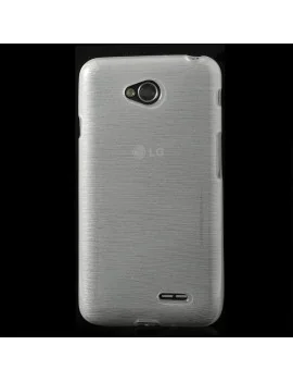 Cover in TPU Effetto Spazzolato per LG L70 Bianco Trasparente 5712579216465