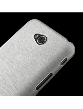 Cover in TPU Effetto Spazzolato per LG L70 Bianco Trasparente 5712579216465