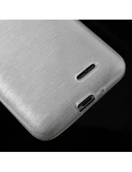 Cover in TPU Effetto Spazzolato per LG L70 Bianco Trasparente 5712579216465