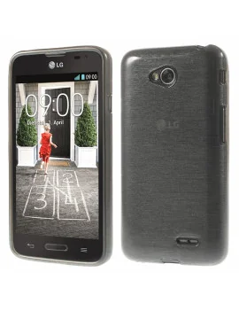 Cover in TPU Effetto Spazzolato per LG L70 Grigio Trasparente 5712579216472