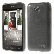 Cover in TPU Effetto Spazzolato per LG L70 Grigio Trasparente 5712579216472