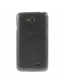 Cover in TPU Effetto Spazzolato per LG L70 Grigio Trasparente 5712579216472