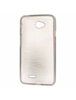 Cover in TPU Effetto Spazzolato per LG L70 Grigio Trasparente 5712579216472