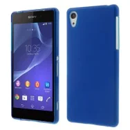 Cover Morbida in TPU per Sony Xperia Z2 L50W (Blu Trasparente)