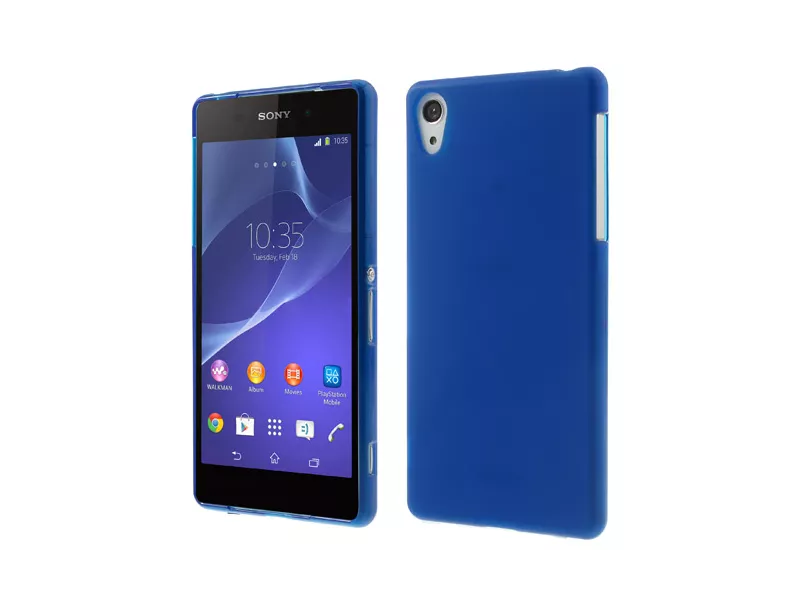 Cover Morbida in TPU per Sony Xperia Z2 L50W (Blu Trasparente)