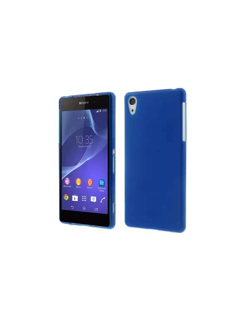 Cover Morbida in TPU per Sony Xperia Z2 L50W (Blu Trasparente)