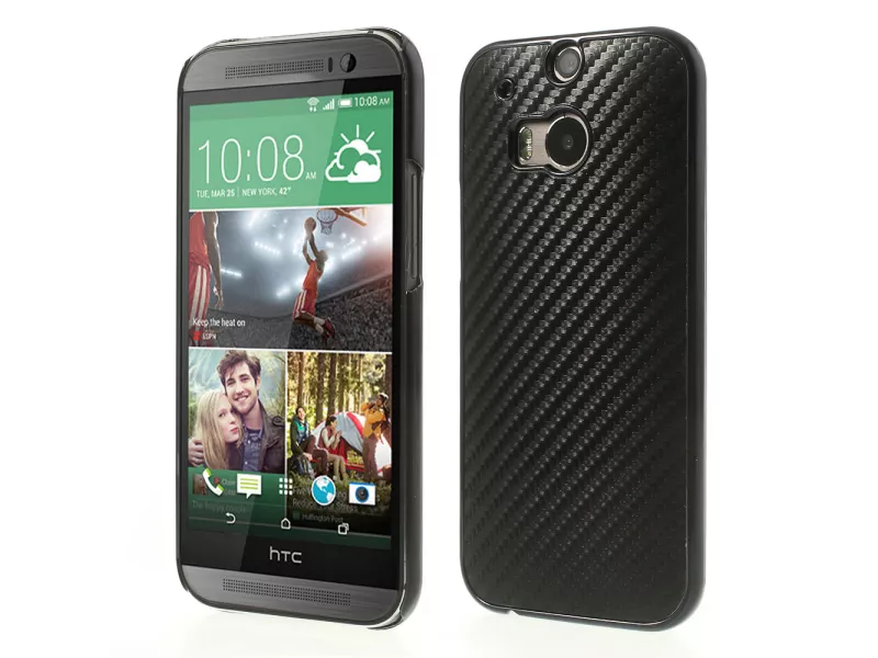Cover Rigida Carbon Look per HTC One M8 (Nero)