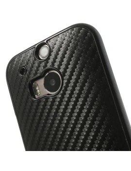 Cover Rigida Carbon Look per HTC One M8 (Nero)