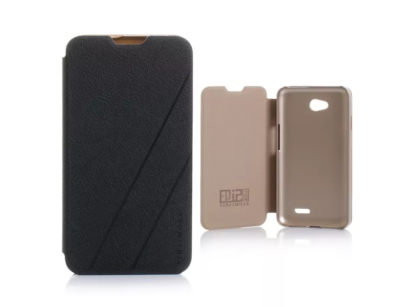 Cover Flip a Portafoglio in Ecopelle per LG L70 (Nero)