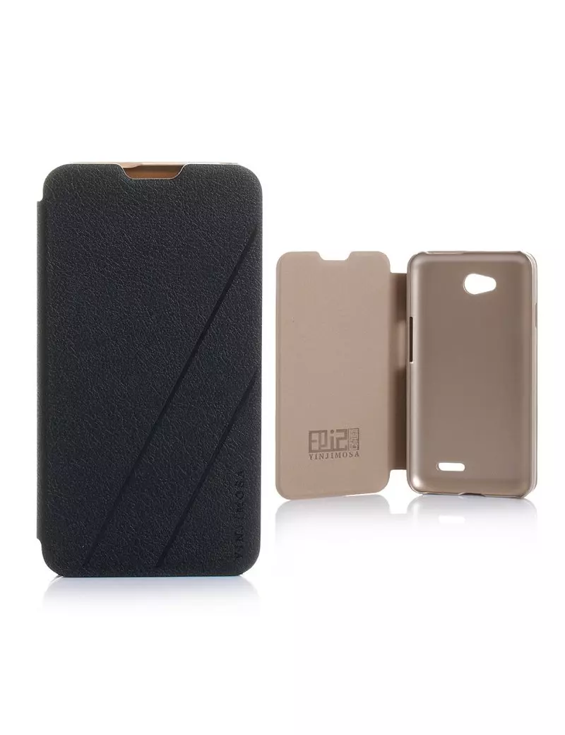 Cover Flip a Portafoglio in Ecopelle per LG L70 (Nero)