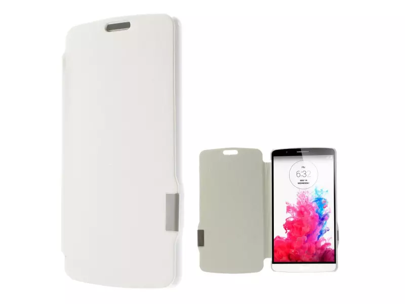 Cover Flip a Portafoglio Slim Magnetica per LG G3 (Bianco)