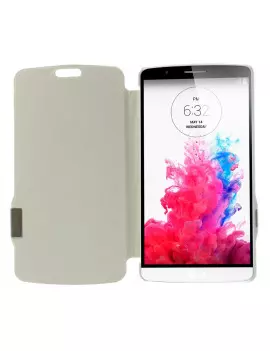 Cover Flip a Portafoglio Slim Magnetica per LG G3 (Bianco)