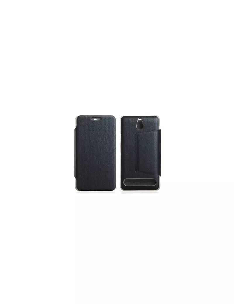Cover Flip a Portafoglio in Ecopelle per Sony Xperia E1 (Nero)