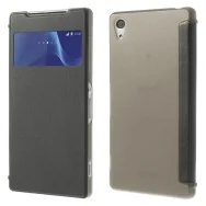 Cover Flip a Portafoglio S-View in Ecopelle per Sony Xperia Z2 L50W (Grigio)