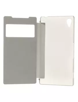 Cover Flip a Portafoglio S-View in Ecopelle per Sony Xperia Z2 L50W (Grigio)