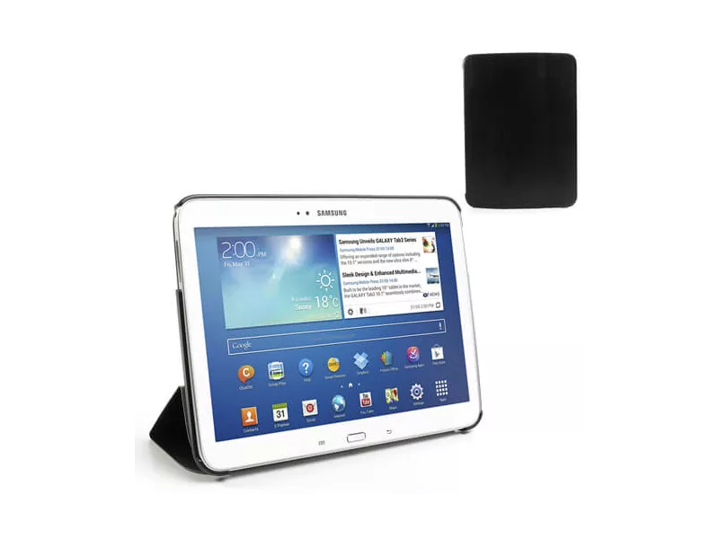 Custodia Pieghevole in Ecopelle per Samsung Galaxy Tab 3 101 Nero Custodia Pieghevole in Ecopelle per Samsung Galaxy Tab 3 101 Nero