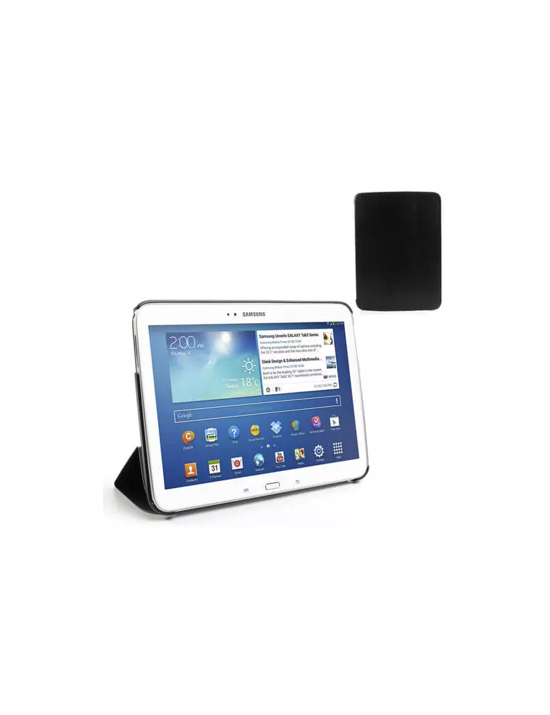 Custodia Pieghevole in Ecopelle per Samsung Galaxy Tab 3 101 Nero Custodia Pieghevole in Ecopelle per Samsung Galaxy Tab 3 101 Nero