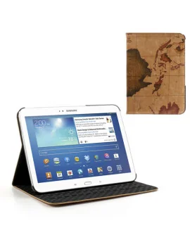 Custodia Pieghevole in Ecopelle Stampa Mondo per Samsung Galaxy Tab 3 101 5712579078032