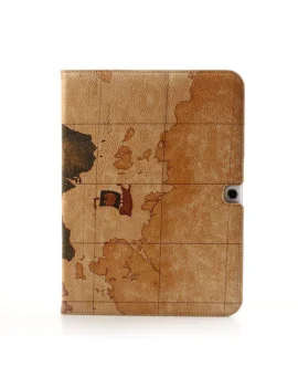 Custodia Pieghevole in Ecopelle Stampa Mondo per Samsung Galaxy Tab 3 101 5712579078032