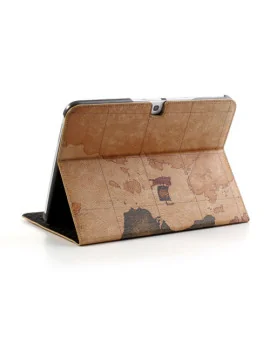 Custodia Pieghevole in Ecopelle Stampa Mondo per Samsung Galaxy Tab 3 101 5712579078032
