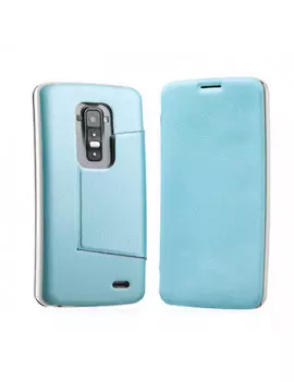 Cover Flip a Portafoglio Luxury in TPU per LG G Flex D950 D955 D958 D959 (Azzurro)