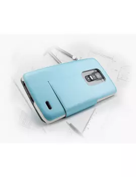 Cover Flip a Portafoglio Luxury in TPU per LG G Flex D950 D955 D958 D959 (Azzurro)