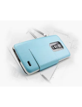 Cover Flip a Portafoglio Luxury in TPU per LG G Flex D950 D955 D958 D959 (Azzurro)