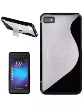 Cover in TPU Rigido per BlackBerry Z10 Nero/Bianco 3663824012146