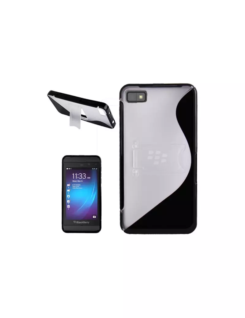 Cover in TPU Rigido per BlackBerry Z10 Nero/Bianco 3663824012146