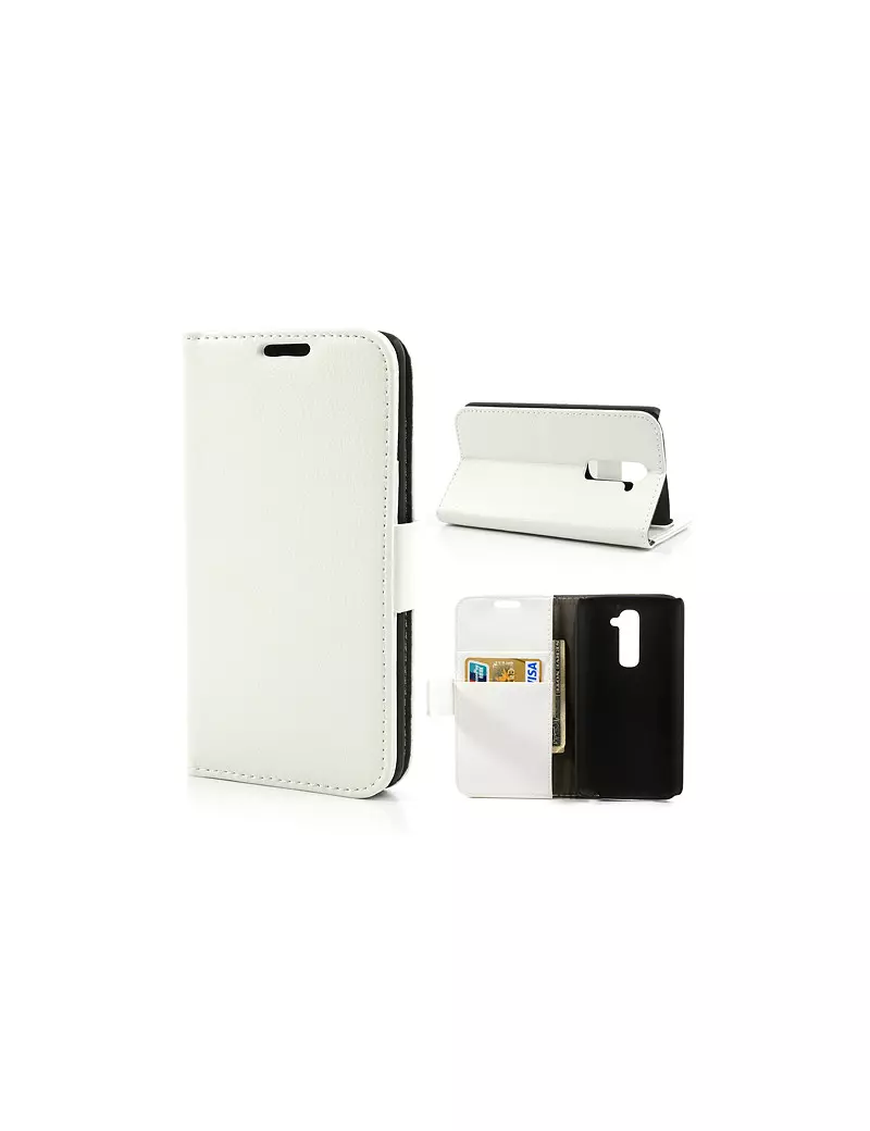 Cover Flip a Portafoglio per LG Optimus G2 D801 (Bianco)