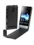 Cover Flip Magnetica in Ecopelle per Sony Xperia P LT22i (Nero)