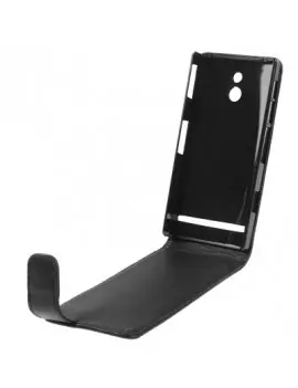 Cover Flip Magnetica in Ecopelle per Sony Xperia P LT22i (Nero)