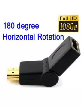 Adattatore HDMI 180° Maschio/Femmina 19 Pin (Placcato Oro)