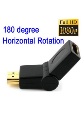 Adattatore HDMI 180° Maschio/Femmina 19 Pin (Placcato Oro)