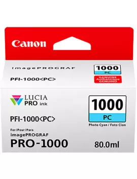 Cartuccia Originale Canon PFI-1000pc 0550C001 (Ciano Foto 80 ml)